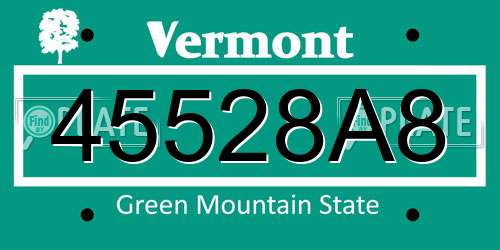 45528A8 Vermont License Plate