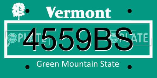4559BS Vermont License Plate