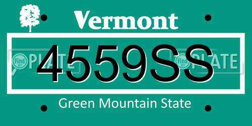 4559SS Vermont License Plate