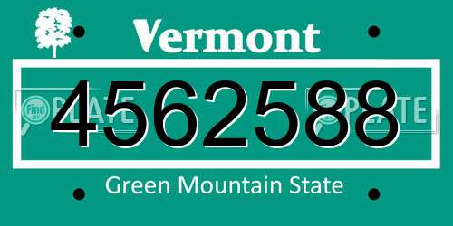 4562588 Vermont License Plate