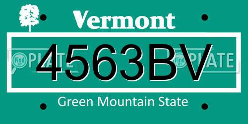 4563BV Vermont License Plate