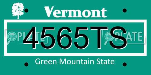 4565TS Vermont License Plate