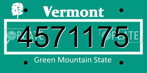 4571175 Vermont License Plate