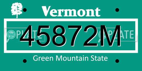 45872M Vermont License Plate