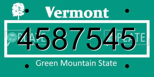 4587545 Vermont License Plate