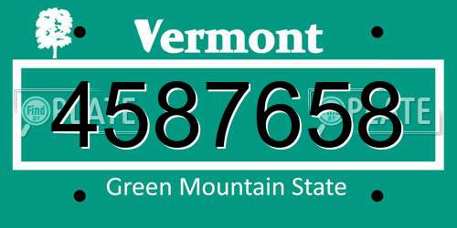 4587658 Vermont License Plate