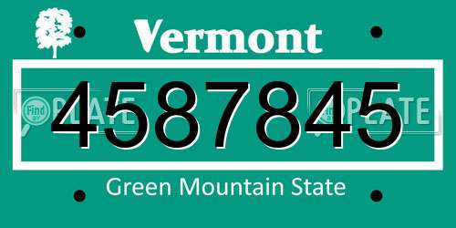 4587845 Vermont License Plate