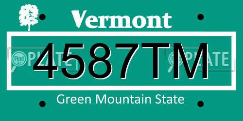 4587TM Vermont License Plate