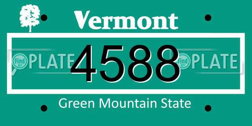 4588 Vermont License Plate