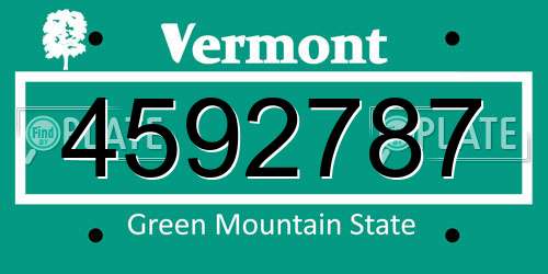 4592787 Vermont License Plate