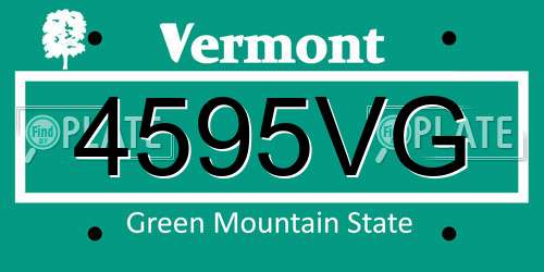 4595VG Vermont License Plate