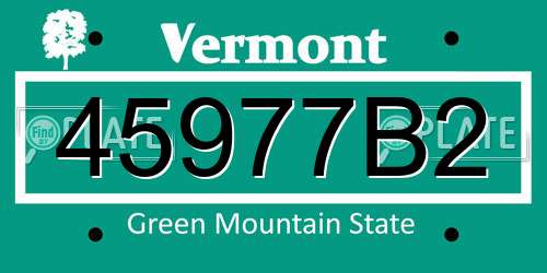 45977B2 Vermont License Plate