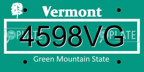 4598VG Vermont License Plate