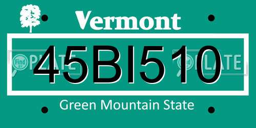 45BI510 Vermont License Plate
