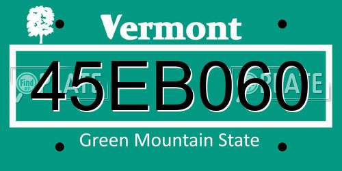 45EB060 Vermont License Plate