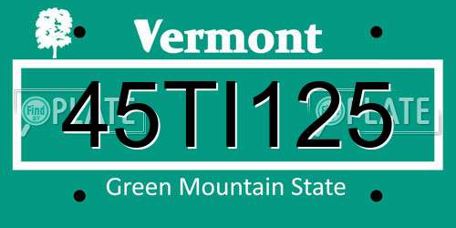 45TI125 Vermont License Plate