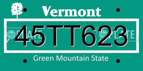 45TT623 Vermont License Plate