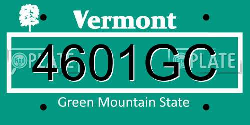 4601GC Vermont License Plate
