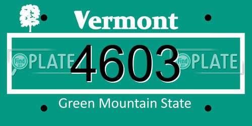4603 Vermont License Plate