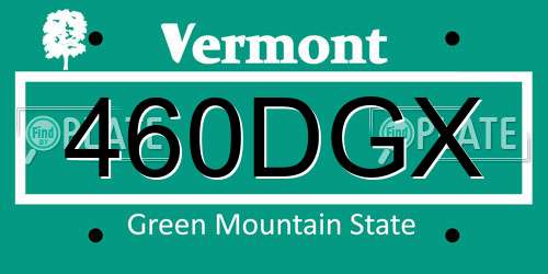 460DGX Vermont License Plate