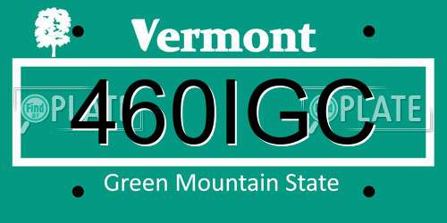 460IGC Vermont License Plate