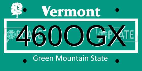 460OGX Vermont License Plate