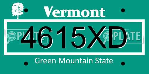 4615XD Vermont License Plate