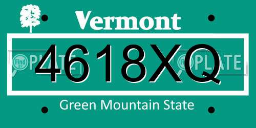4618XQ Vermont License Plate