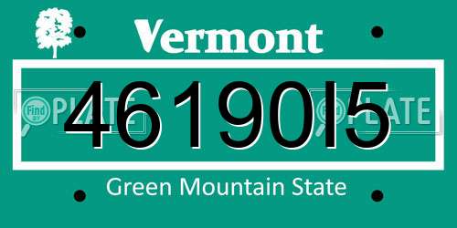 46190I5 Vermont License Plate