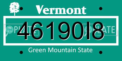 46190I8 Vermont License Plate