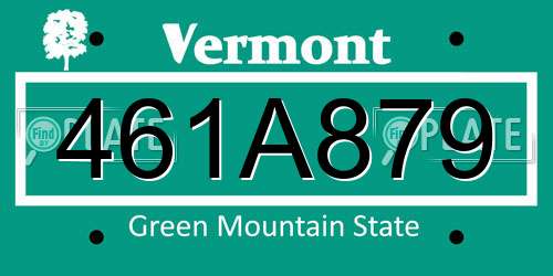 461A879 Vermont License Plate