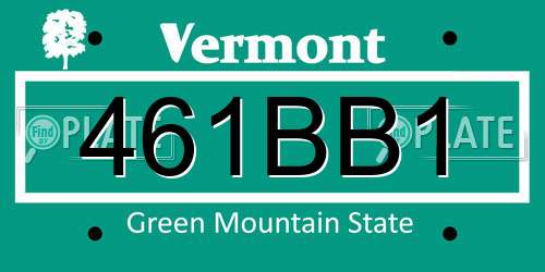 461BB1 Vermont License Plate