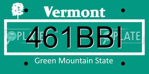 461BBI Vermont License Plate