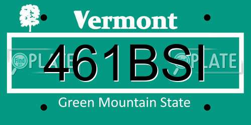 461BSI Vermont License Plate