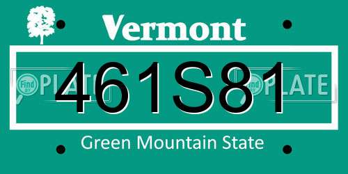 461S81 Vermont License Plate