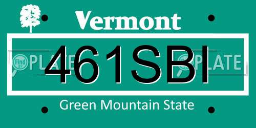461SBI Vermont License Plate