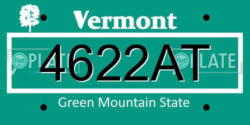 4622AT Vermont License Plate