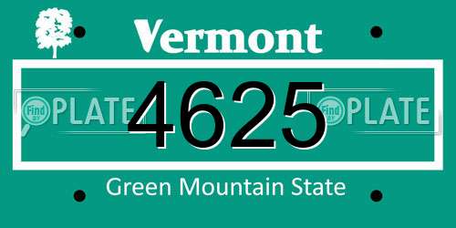 4625 Vermont License Plate