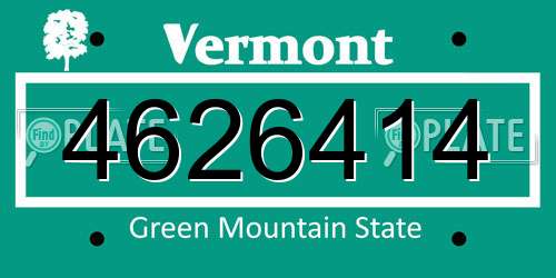 4626414 Vermont License Plate