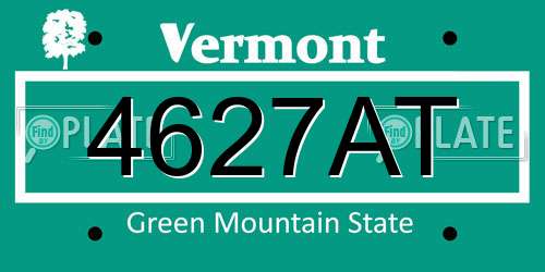4627AT Vermont License Plate