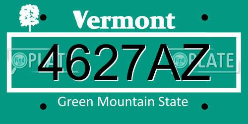 4627AZ Vermont License Plate