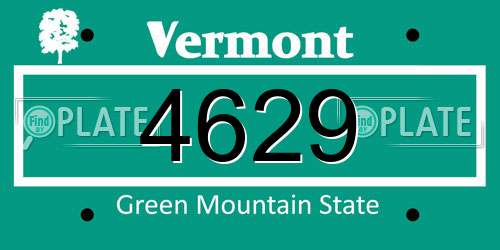 4629 Vermont License Plate