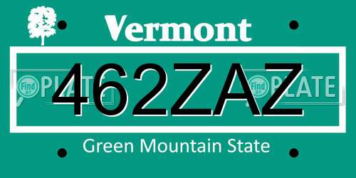 462ZAZ Vermont License Plate