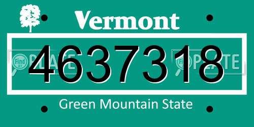4637318 Vermont License Plate