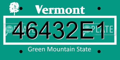 46432E1 Vermont License Plate