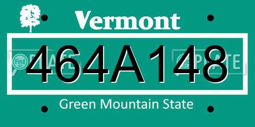 464A148 Vermont License Plate