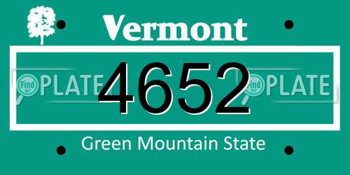 4652 Vermont License Plate