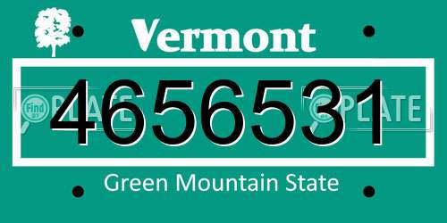 4656531 Vermont License Plate