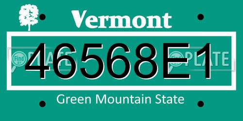 46568E1 Vermont License Plate