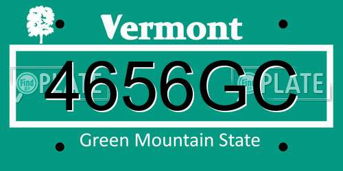 4656GC Vermont License Plate